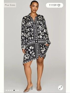 Corey Lynn Calter Long-Sleeve Printed Mini Shirtdress